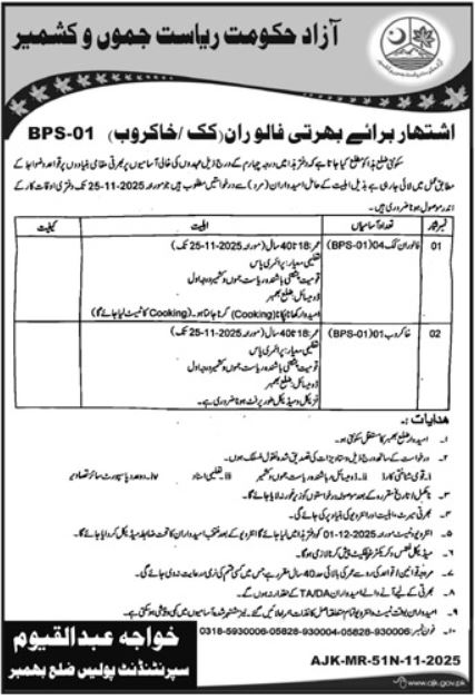  AJK Police Department Jobs 2025