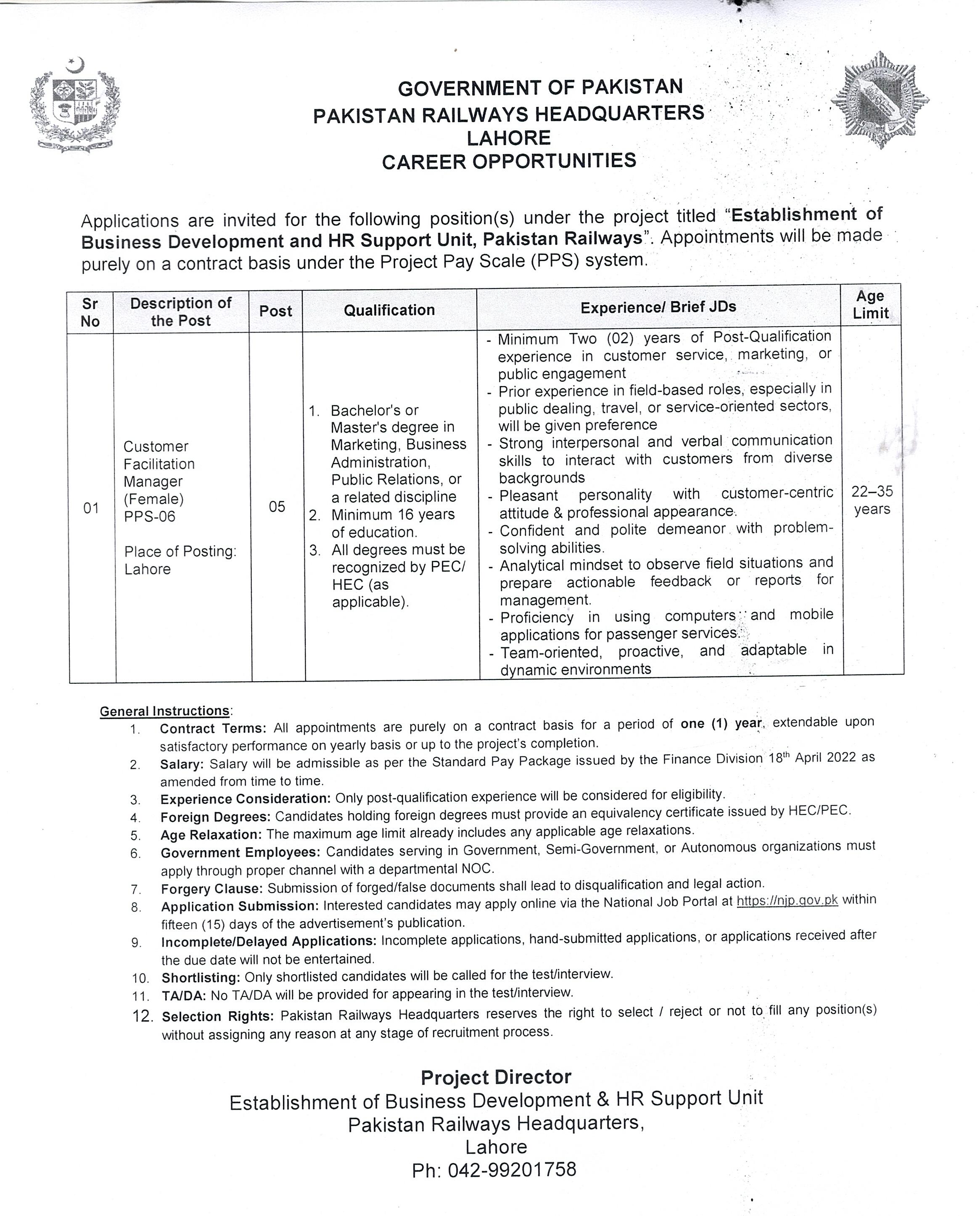  Pakistan Railways Jobs 2025