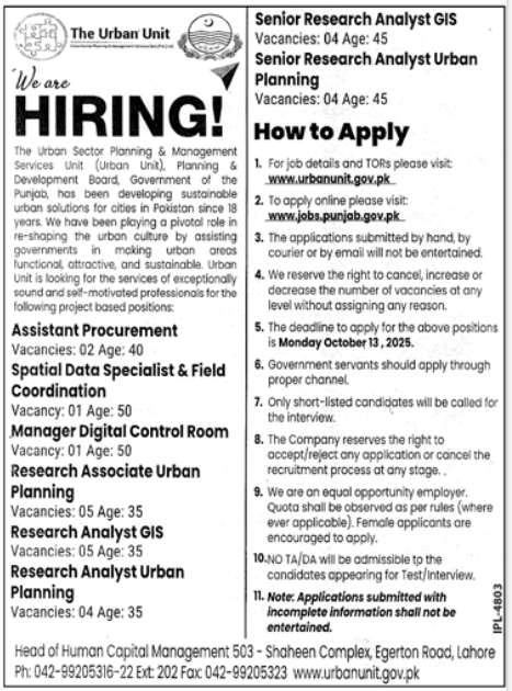   Job Opportunities at Urban Unit 