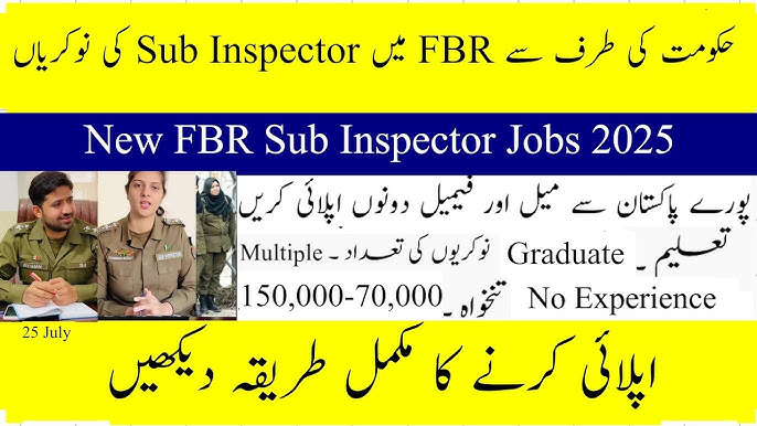  FBR Customs Sub-Inspector Jobs 2025 – Apply Online