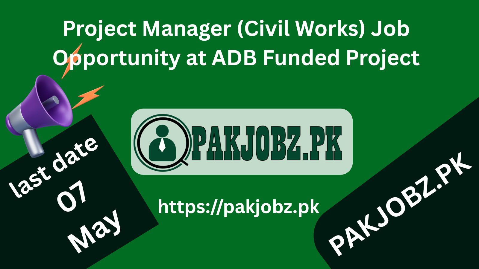  Project Manager (Civil Works) Job Opportunity – Government of Punjab 2025 | ADB Funded Project