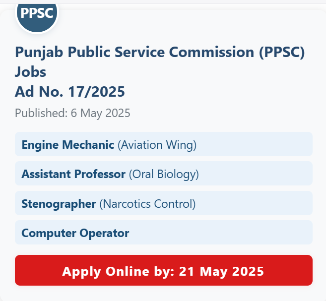  Punjab Public Service Commission Specialized Healthcare & Medical Education Department