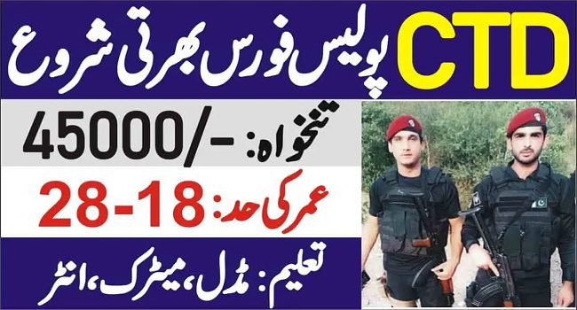 CTD KPK Police Jobs 2025