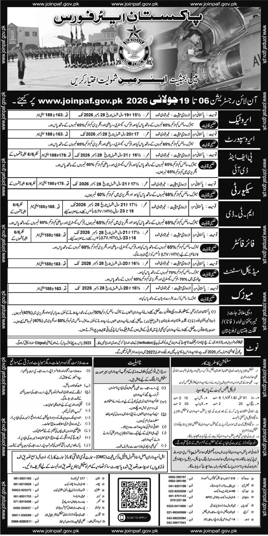 Join Pakistan Air Force Airmen Jobs 2026 Apply Online