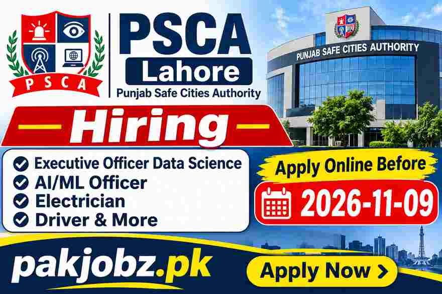 Punjab Safe Cities Authority Jobs 2026 Apply Online - Job Poster