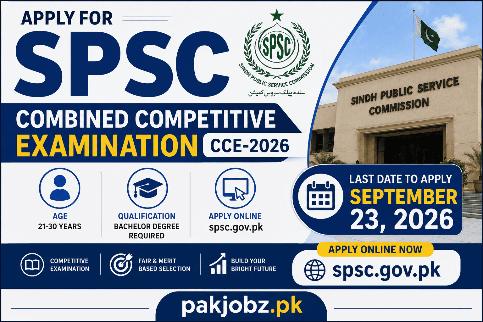 SPSC Combined Competitive Examination CCE 2026 Apply Online - Job Poster