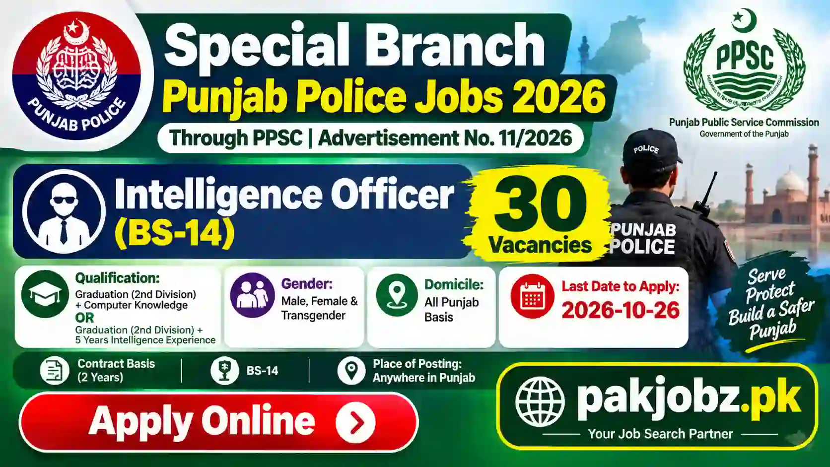 Special Branch Intelligence Officer Jobs 2026 Apply Online - Job Poster