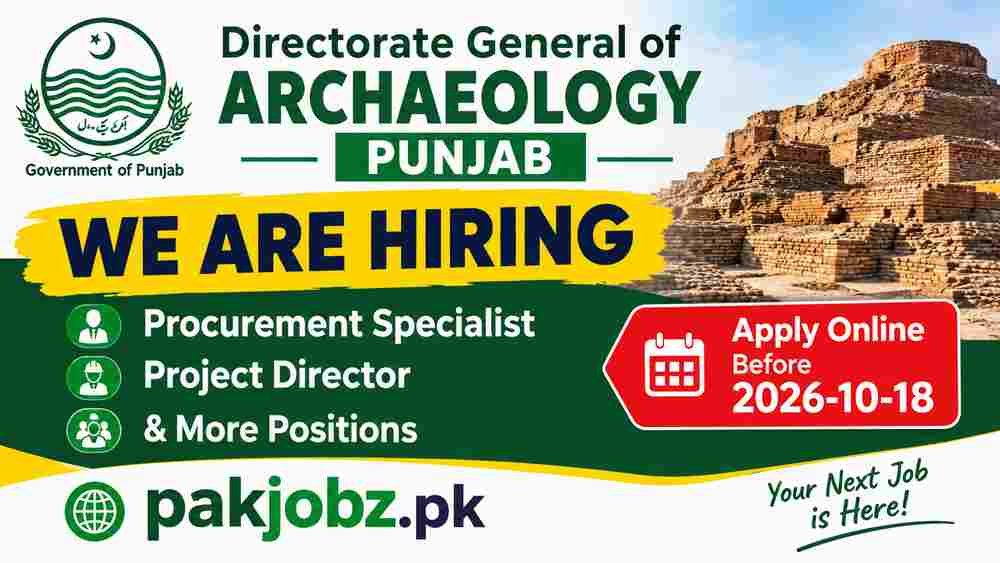 Directorate General of Archaeology Jobs 2026 Apply Online - Job Poster