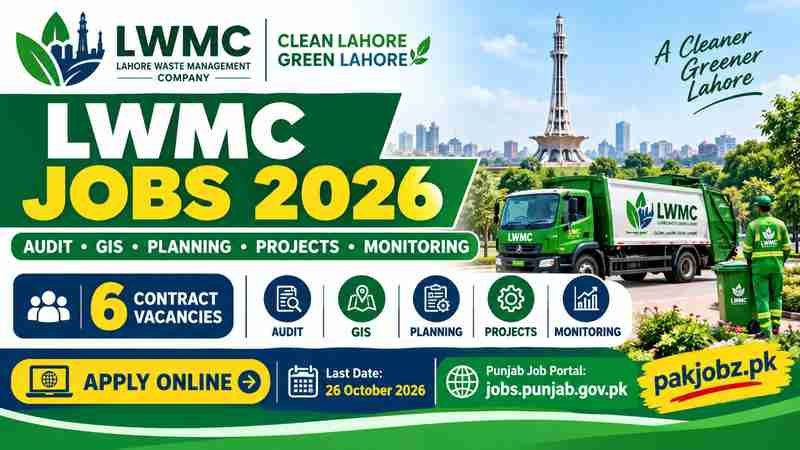 LWMC Lahore Jobs 2026 Apply Online Punjab Job Portal - Job Poster