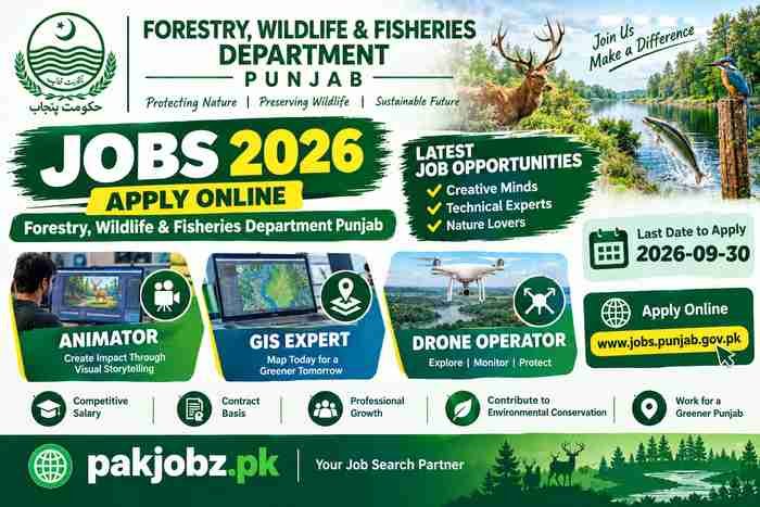 Forestry Wildlife Fisheries Punjab Jobs 2026 Apply - Job Poster