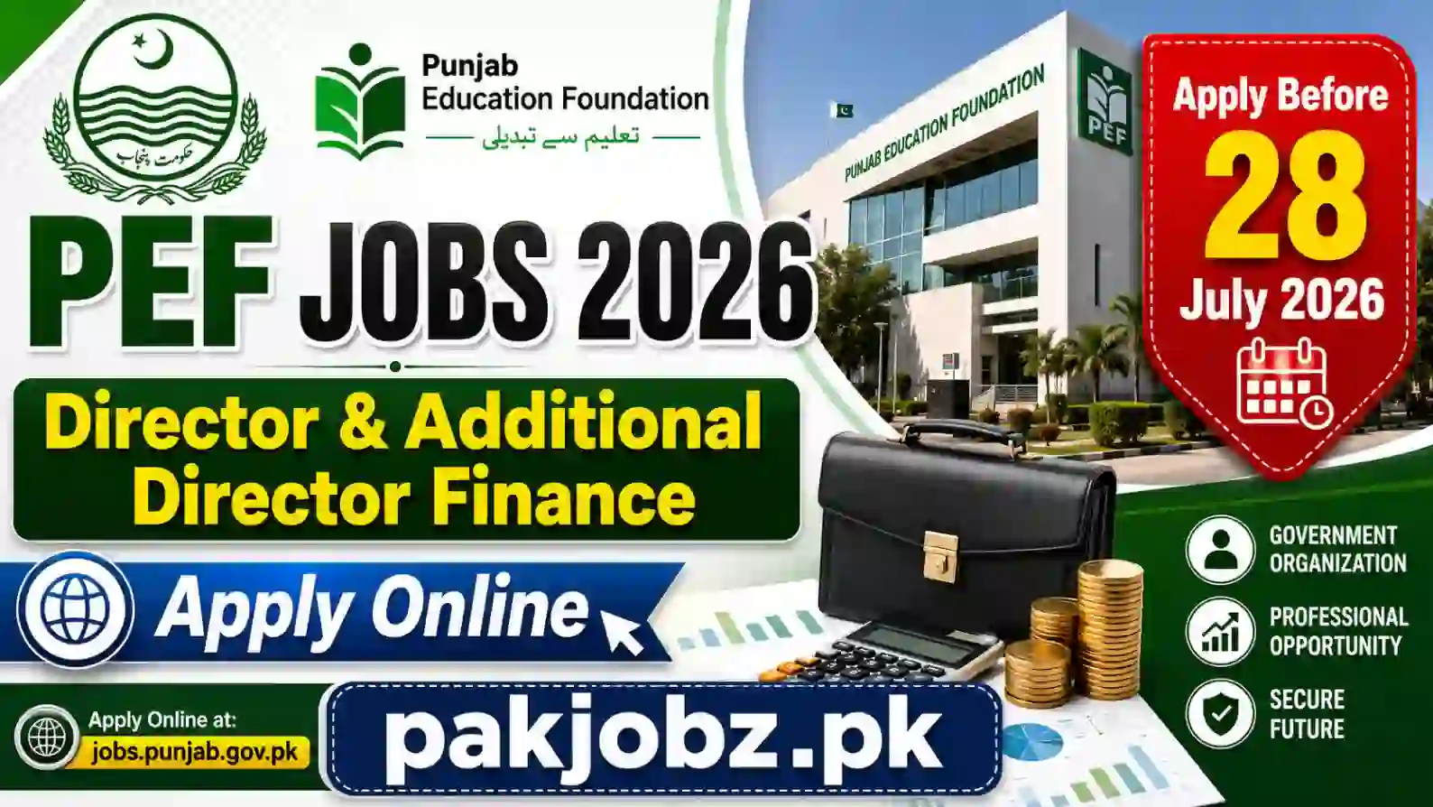 Punjab Education Foundation PEF Jobs 2026 Apply Online