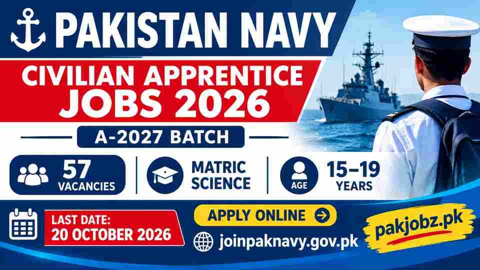 Pakistan Navy Civilian Apprentice Jobs 2026 Apply Online - Job Poster