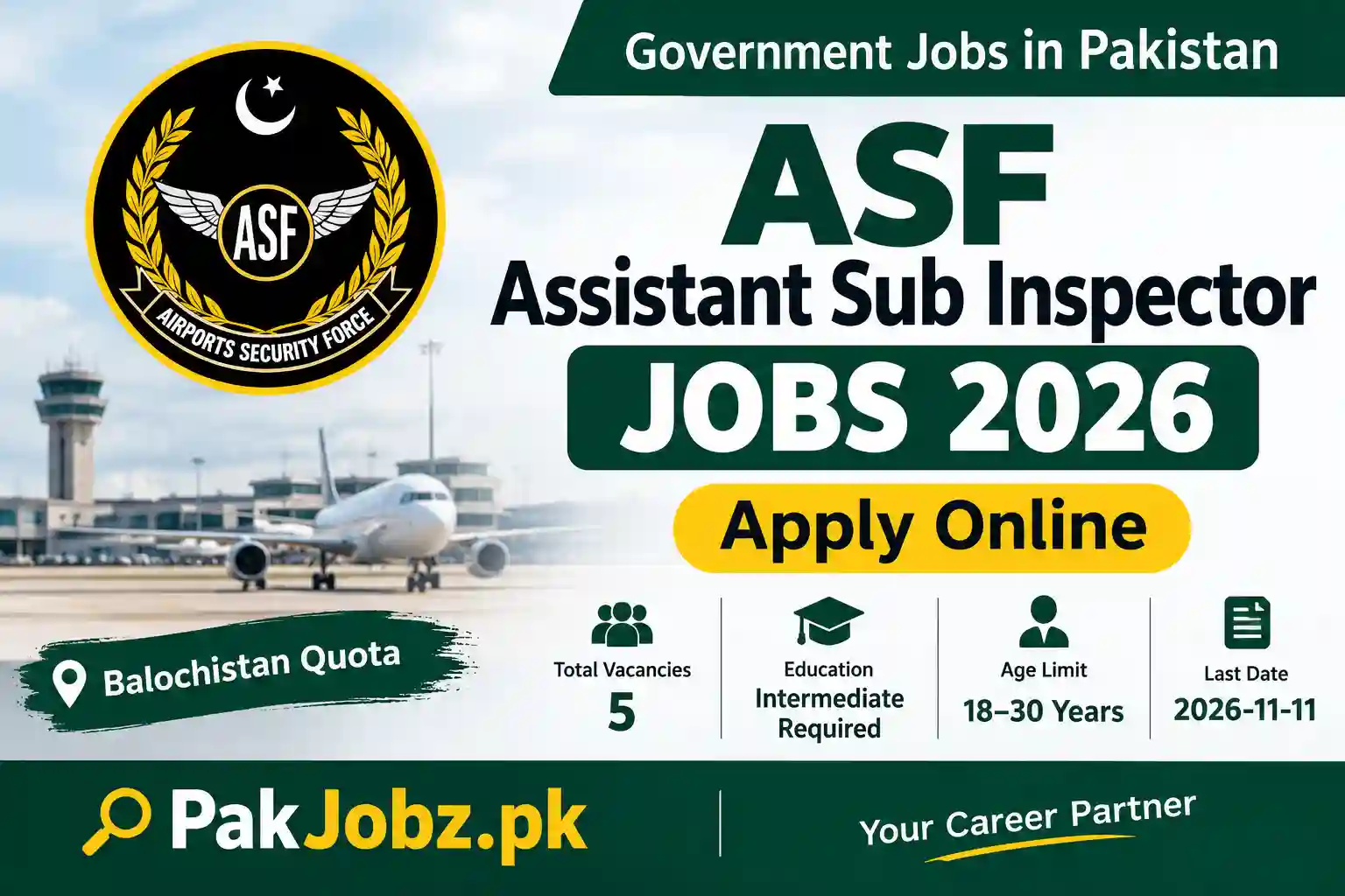 ASF Assistant Sub Inspector Jobs 2026 Apply Online - Job Poster