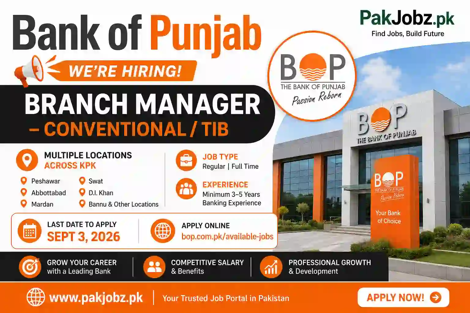 Bank of Punjab Branch Manager Jobs 2026 Apply Online