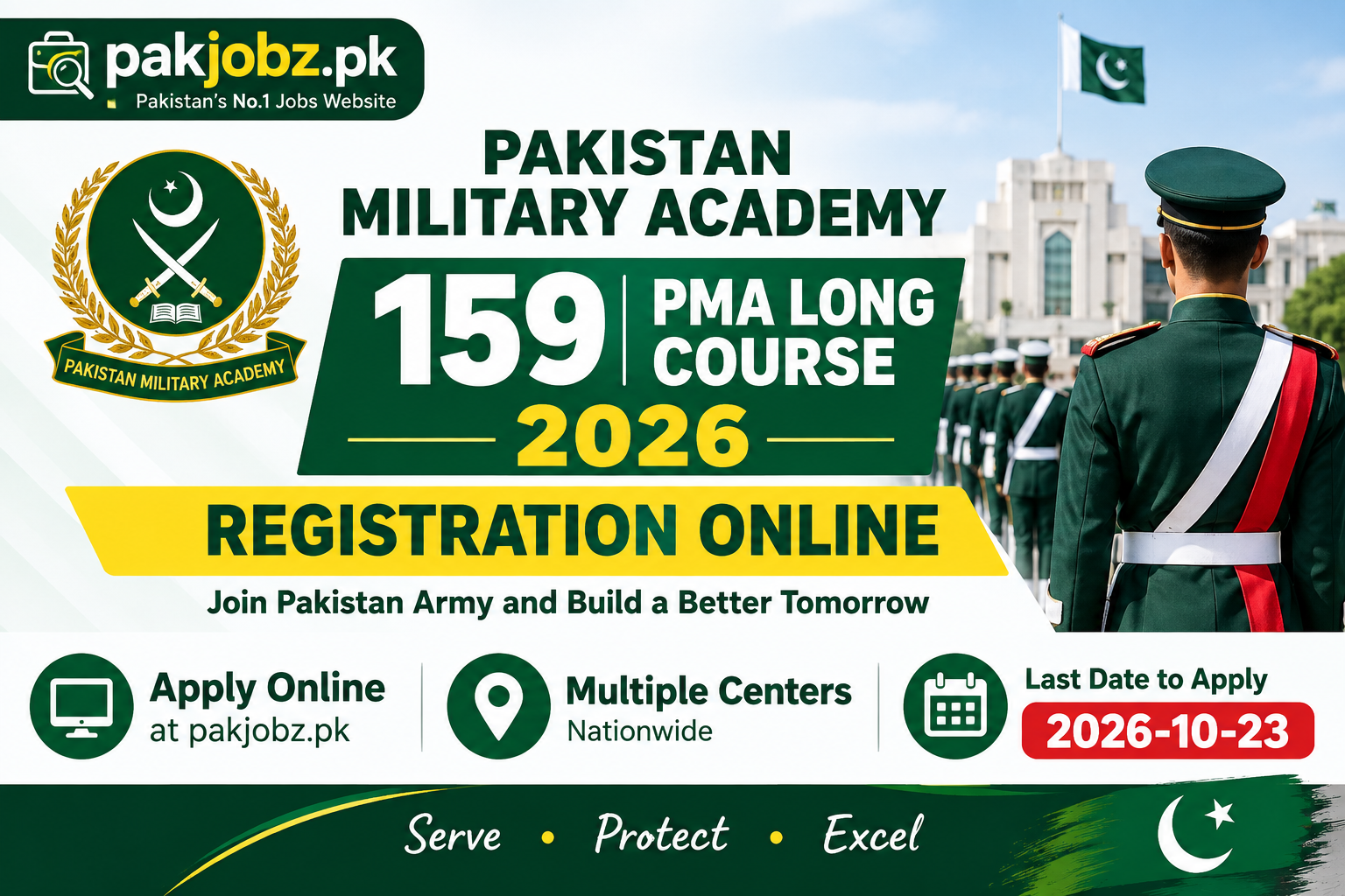 Pakistan Army PMA 159 Long Course 2026 Apply Online - Job Poster
