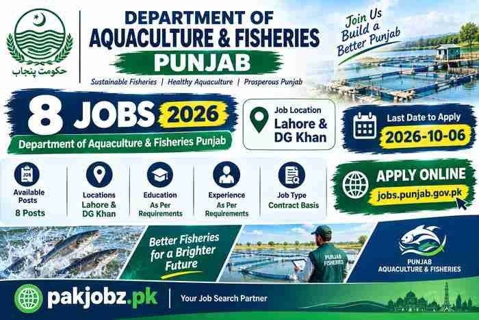 Punjab Fisheries Department Jobs 2026 Apply Online - Job Poster