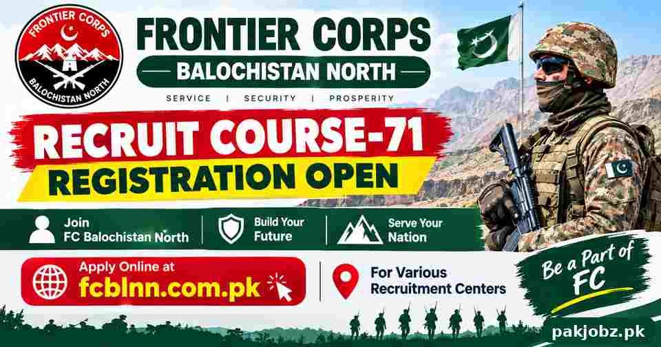 FC Balochistan North Jobs 2026 Recruit Course Apply Online - Job Poster