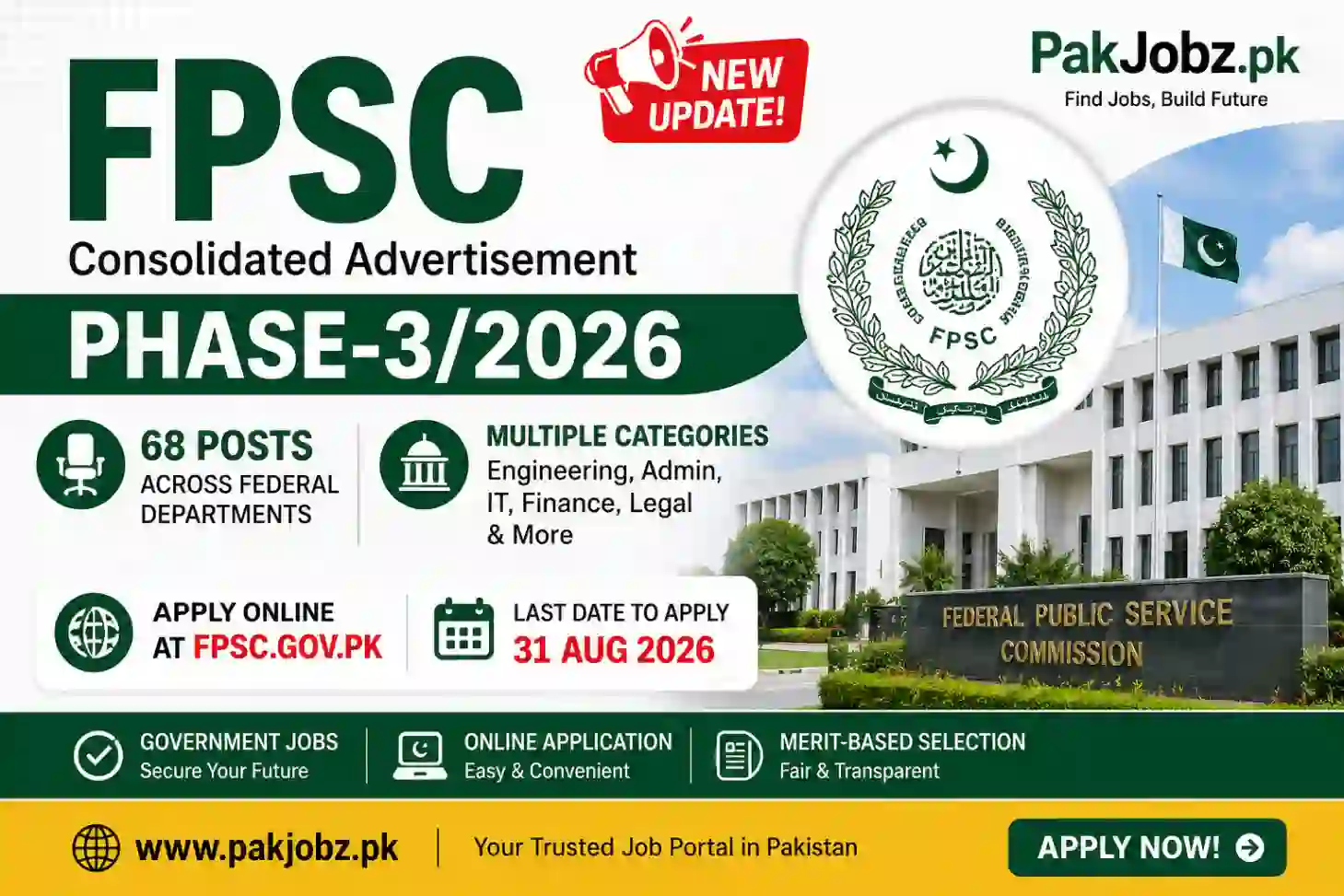Federal Public Service Commission Jobs 2026 Apply Online