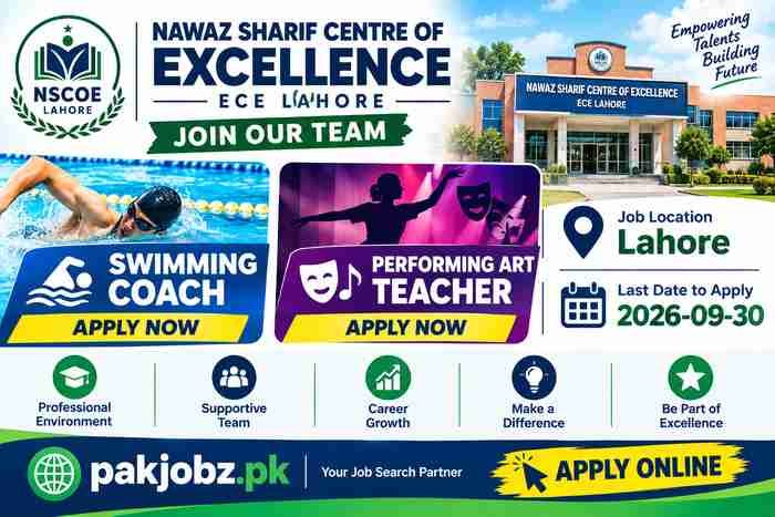 Nawaz Sharif Centre of Excellence ECE Jobs 2026 Apply Online - Job Poster